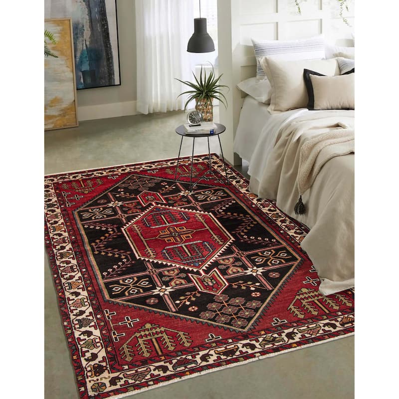 ECARPETGALLERY Hand-knotted Anadol Black Wool Rug - 4'2 x 6'10