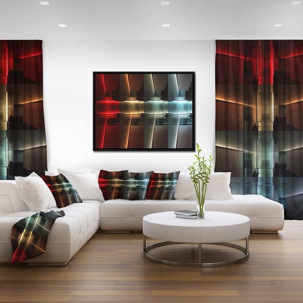 Designart Kitchen With Led Lighting Abstract Framed Canvas Led Lighting Abstract Framed Canvas