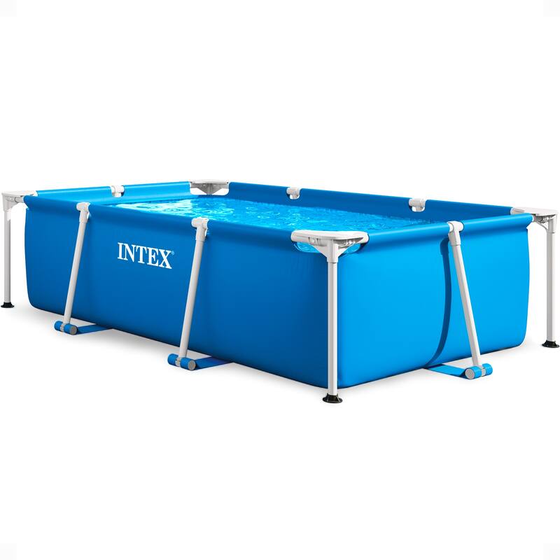 Intex 86" x 23" Rectangular Frame Above Ground Outdoor Splash Swimming Pool - 86 x 59 x 23 inches