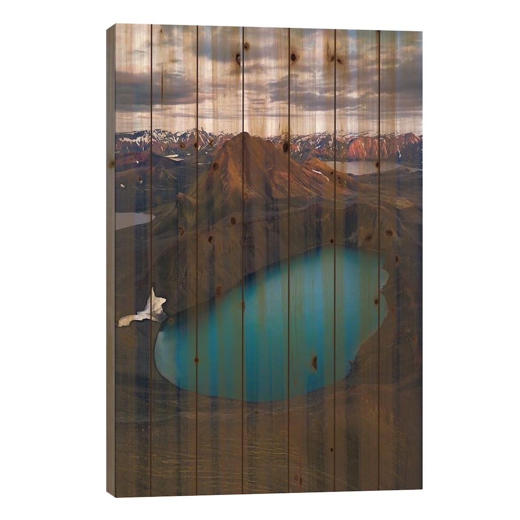 A Blue Highland Lagoon In Iceland Print On Wood by Daniel Gastager - Multi-Color