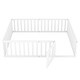 preview thumbnail 3 of 14, Queen Size Wood Floor Bed Frame with Fence and Door