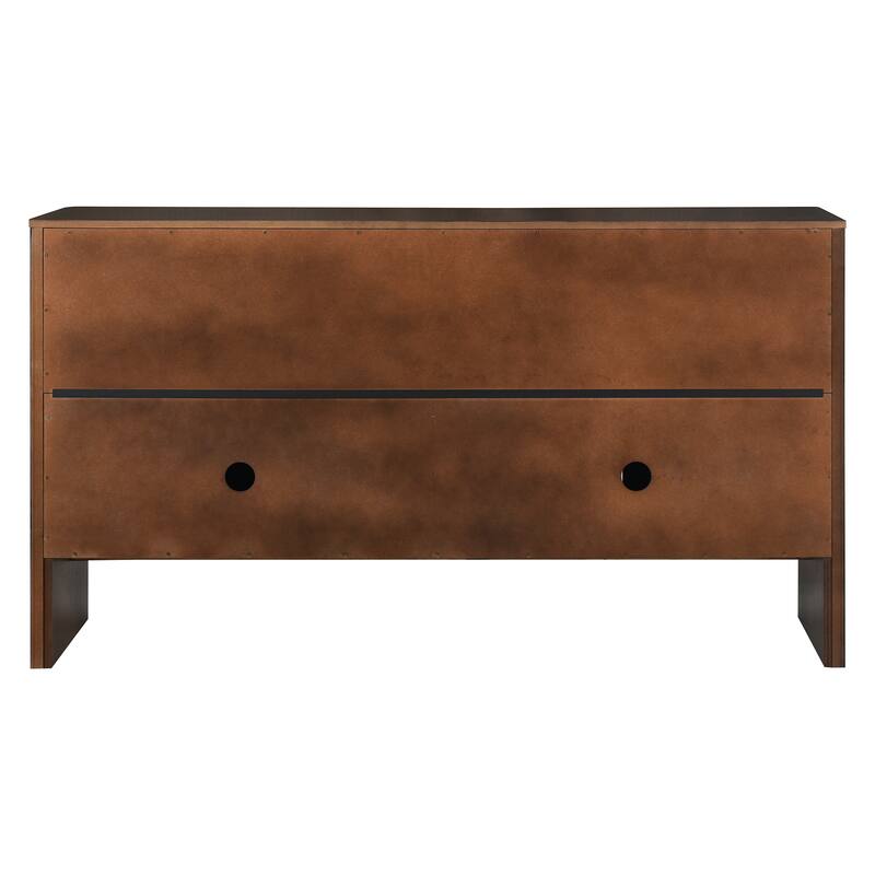 Sideboard Cabinet with Adjustable Shelves, Wooden Storage Cabinet with Long Handles, Kitchen Buffet Cabinet with 4 Door