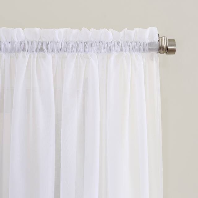 No. 918 Emily Voile Sheer Rod Pocket Curtain Panel, Single Panel