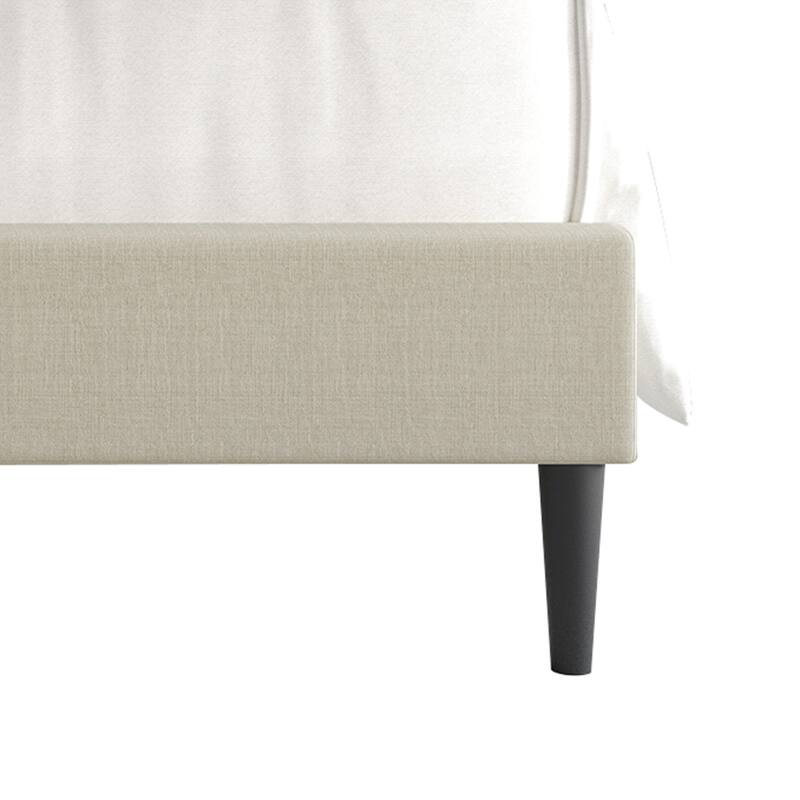 CraftPorch Clean-Lines Stitching Linen Upholstered Bed