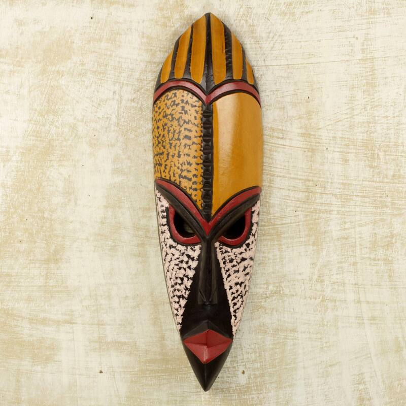 Novica Handmade Brave Heart African Wood Mask