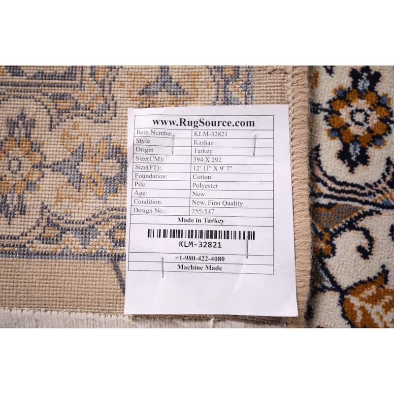 Animals Design Geometric Kashan Turkish Area Rug Machine Made Carpet - 9'7" x 12'11"