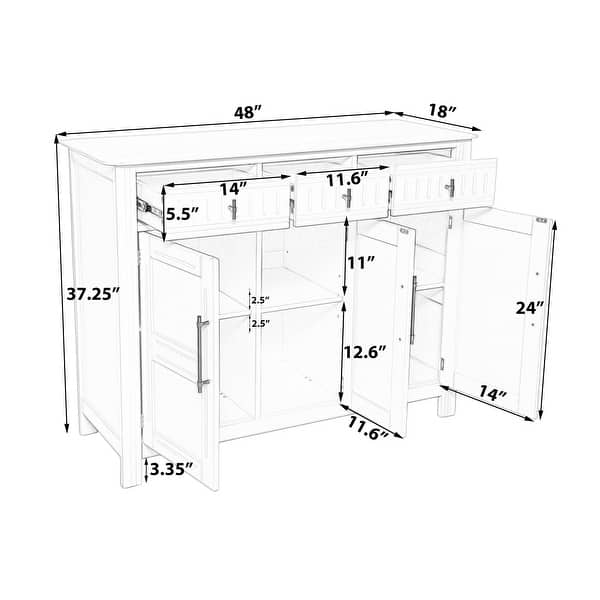 Christopher Knight Home - Alaric Acacia Wood Storage Cabinet with 3 Doors and 3 Drawers