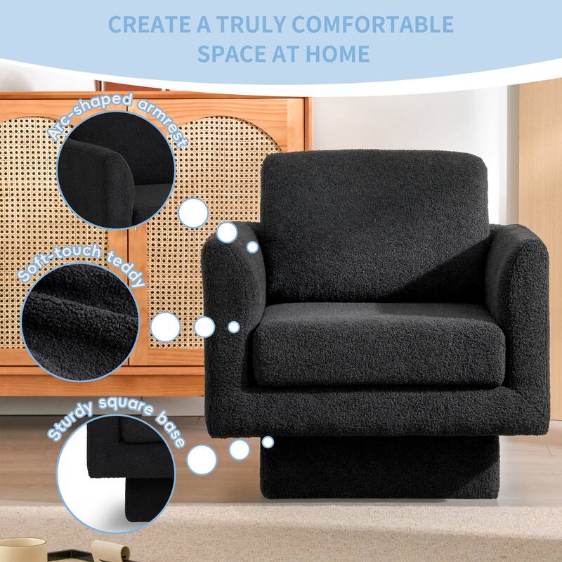 Luxurious Teddy Velvet Swivel Chair for Ultimate Comfort and Style