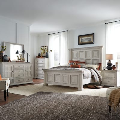 Liberty Furniture Big Valley Panel Bed, Dresser, Mirror, Chest, and Nightstand- California King, King or Queen