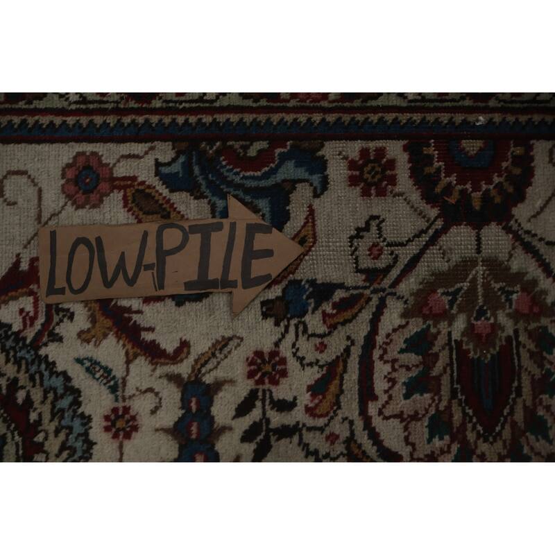 Hand Knotted Oriental 100% Wool Carpet Traditional Floral Beige & Ivories Tabriz Area Rug - 11' 2'' X 8' 4''