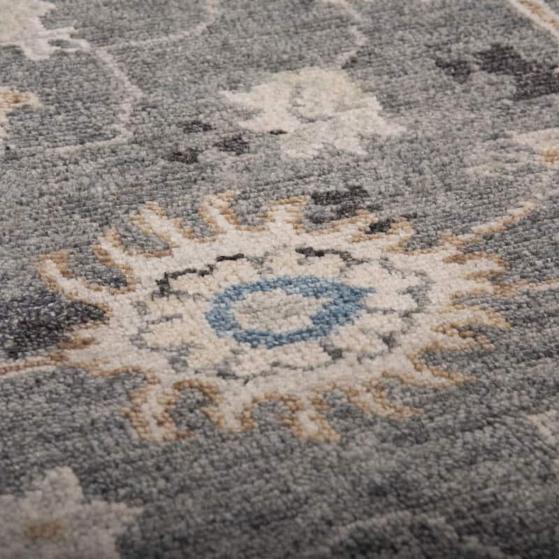 Alora Decor Lush Black Floral Hand Knotted Wool Traditional Area Rug