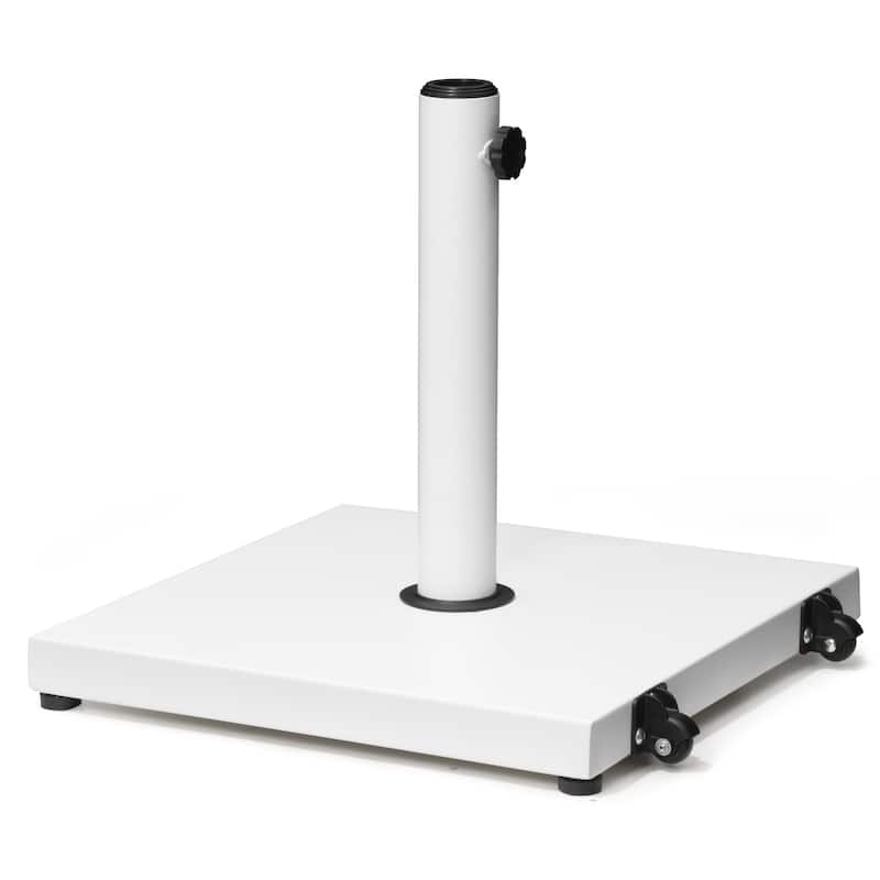 Outdoor Umbrella Base Stand Square Weighted for Patio Market Umbrella - White