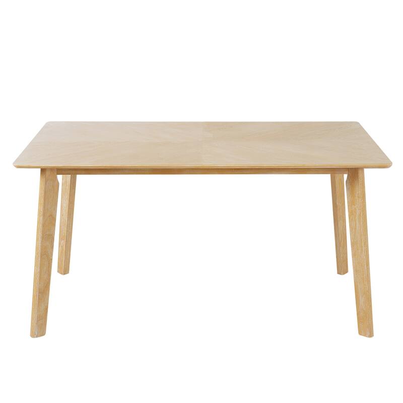 Retro 6-Person Dining Table, Minimalist Rectangular Kitchen Table