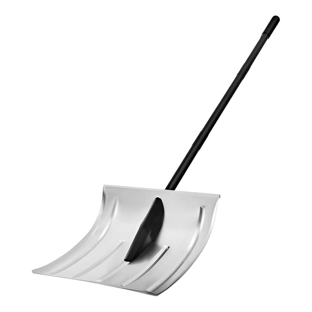 Large Snow Shovel 16 Inch Aluminum Blade with Straight Steel Handle for Outdoor Snow Removal - 66 x 16 in
