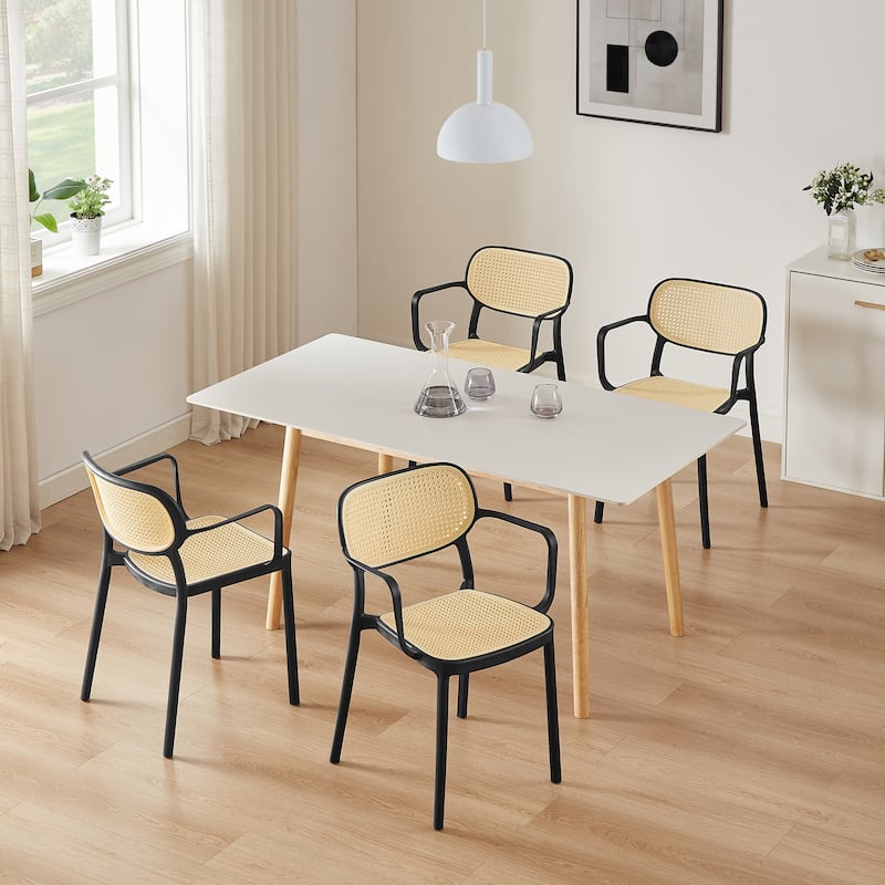 Art Leon Set of 2 Modern Stackable Indoor or Outdoor Dining Chair