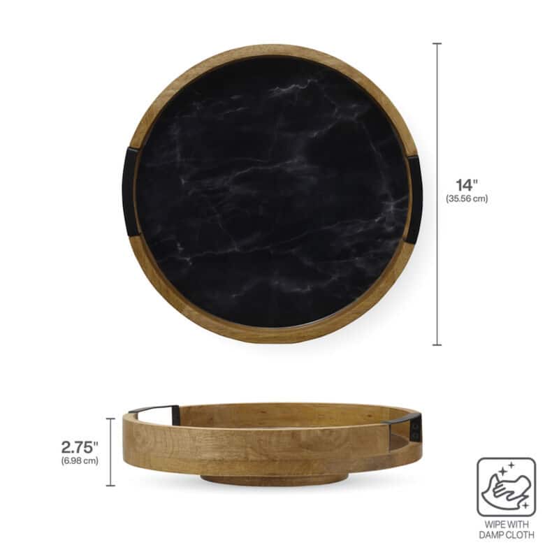 Mikasa Gourmet Basics Black Marble Lazy Susan