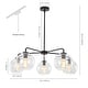 preview thumbnail 8 of 29, 5-Light Modern Linear Sputnik Branch Kitchen Island Light Clear Glass Globe Bubble Chandelier for Dining Room