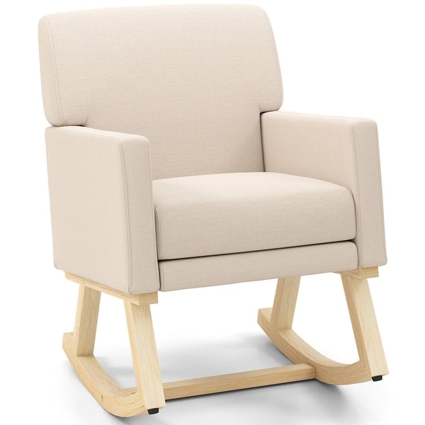 slide 2 of 17, Costway Modern Upholstered Rocking Chair Rocking Armchair for Living