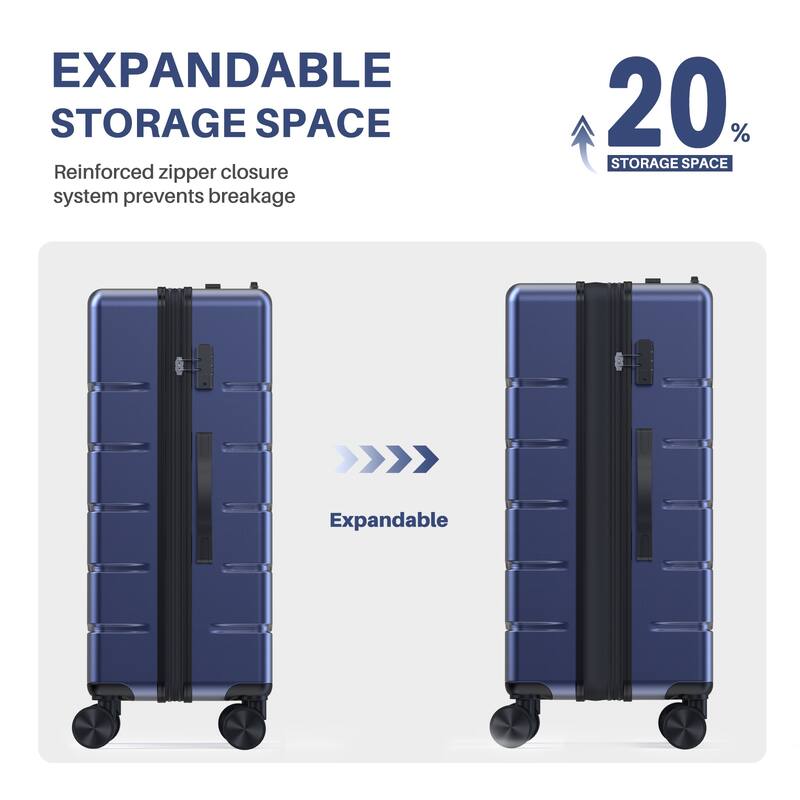 20-Inch Durable Expandable Spinner Luggage - TSA Lock & Wheels, Hardside Suitcase for Travel
