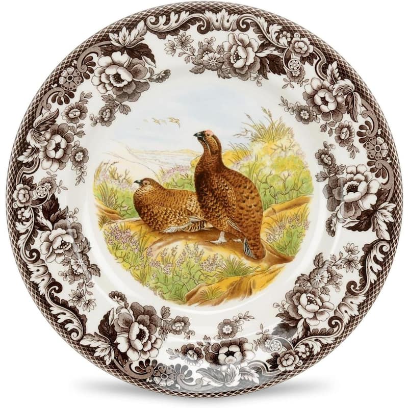 Spode Woodland Dinner Plate Birds Motif - 10.5 - Red Grouse