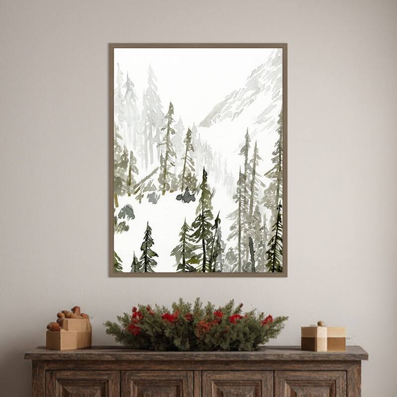 Continental Divide II by Jacob Green Framed Canvas Wall Art Print - Sylvie Dark Gold