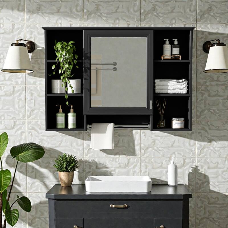 42 Inch Wall Mounted Bathroom Medicine Cabinet with Mirror, Adjustable Shelf, Soft Close Door