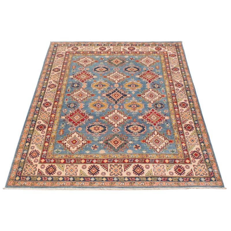 ECARPETGALLERY Hand-knotted Uzbek Ghazni Blue Wool Rug - 5'6 x 7'10