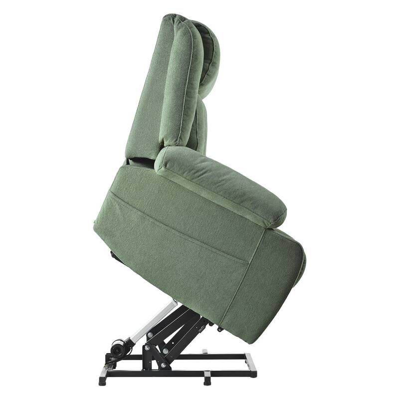 Power Lift Recliner Chair,Fabric Lift Chairs w/Extended Footrest,Theater Seating with 2 Cup Holders,Side Pockets,Remote Control