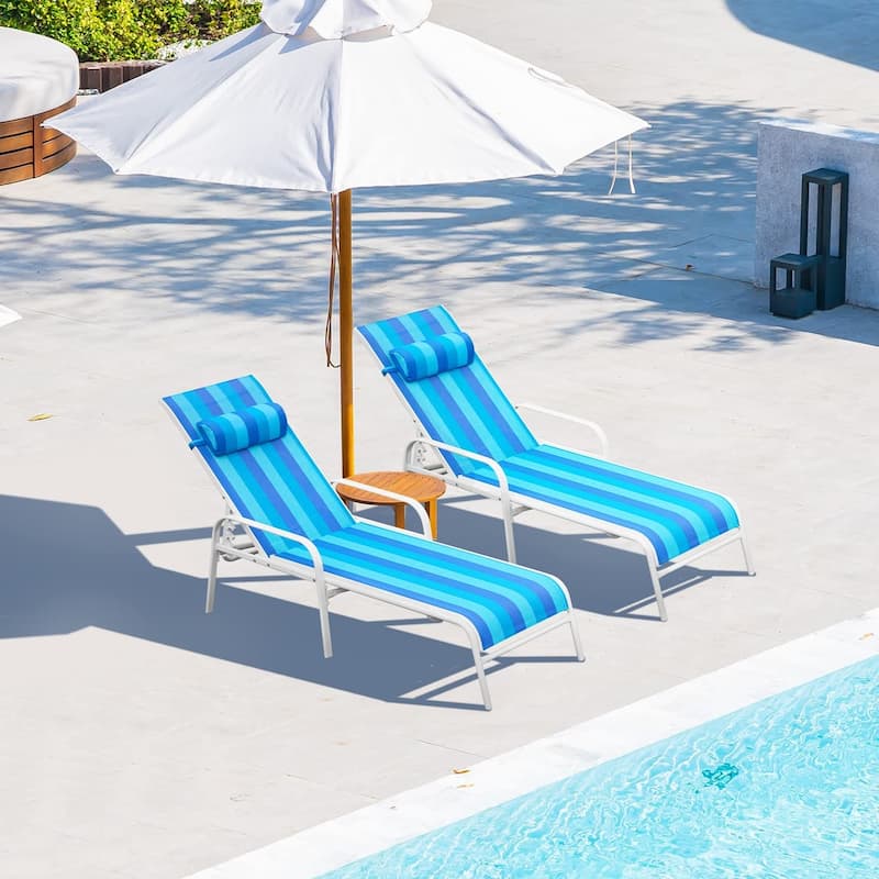 EROMMY Outdoor Patio Lounge Chair, Adjustable Recliner Outdoor Lounge Chairs, Multiple Colors Available