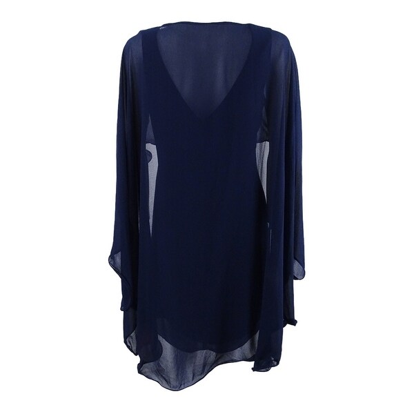 navy sheer dress