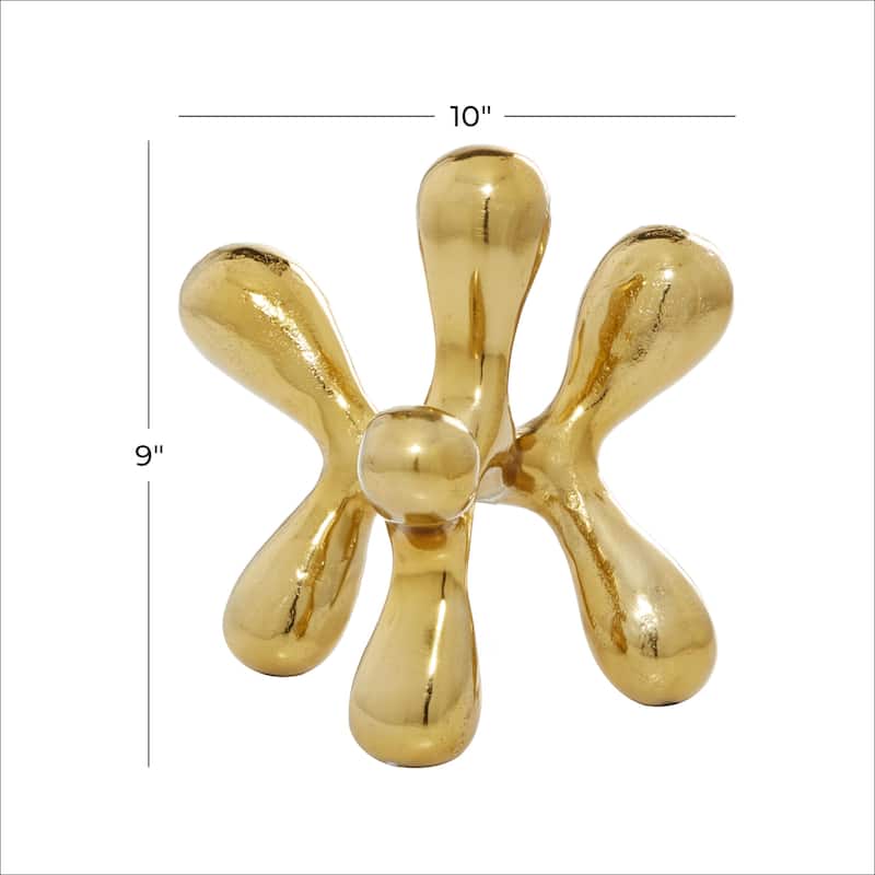 CosmoLiving by Cosmopolitan Gold Aluminum Metal Abstract Decorative Sculpture