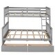 preview thumbnail 11 of 18, Artsy Twin-Over-Full Bunk Bed with Ladders and Two Storage Drawers, Maximized space, Solid Construction, Grey
