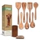 preview thumbnail 8 of 6, Cheer Collection 9 Piece Wooden Utensil Set with Holder and Spoon Rest