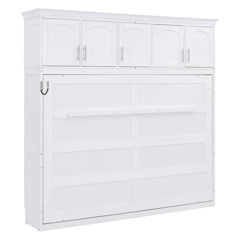 Roomfitters Wall Murphy Bed with Overhead Storage Cabinets
