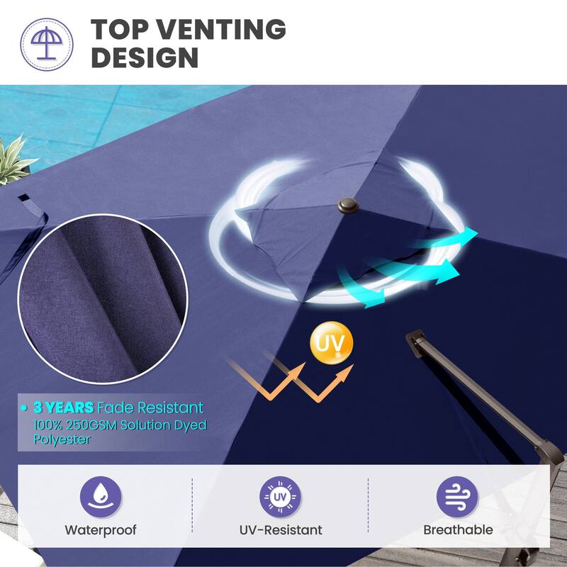 9 FT x 11.5 FT Outdoor Patio Cantilever-Offset Umbrella