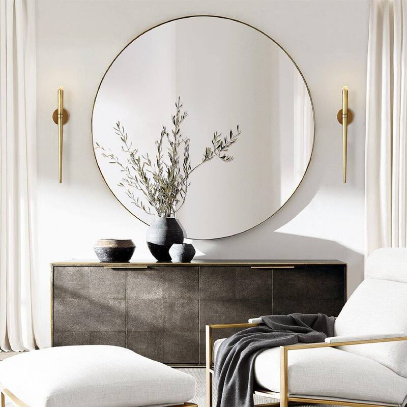 TEHOME Yolanta Round Metal Wall Mirror