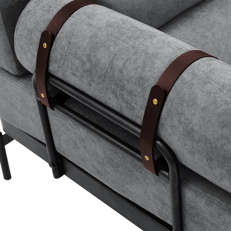 Modern Loveseat Sofa,59" Sofa Couch with Flexible USB Ports,Unique Cylindrical Armrests for Living Room