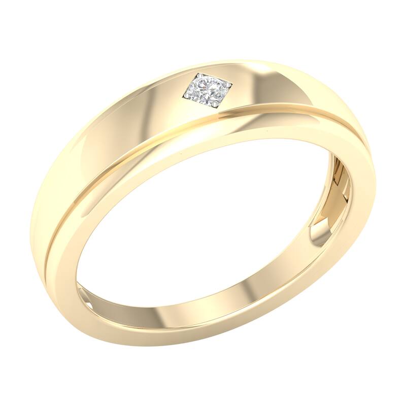 1/20ct TDW Diamond Wedding Band in 10K Gold for Men