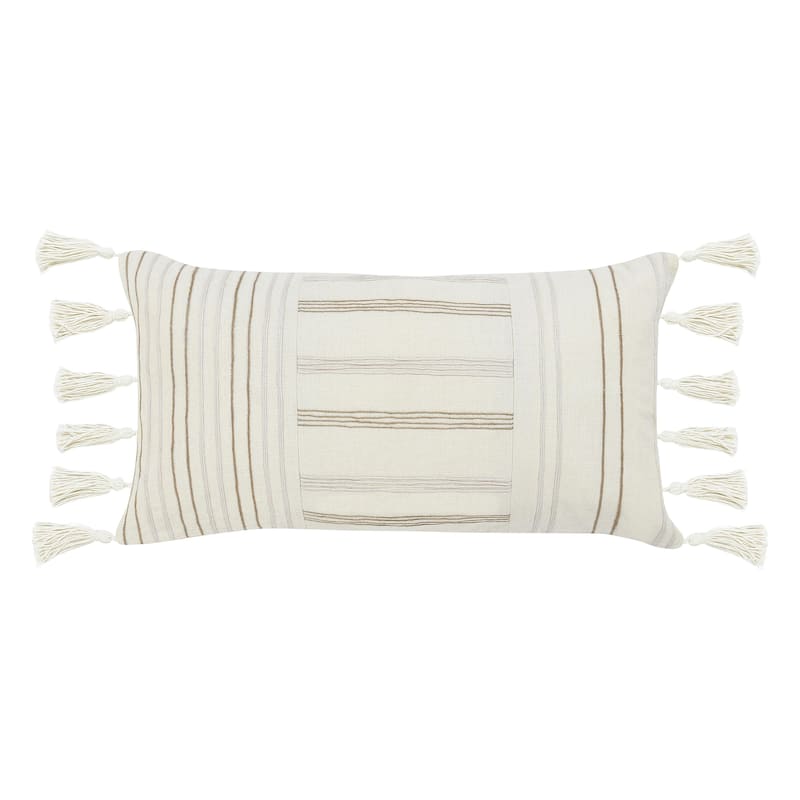 Villa by Classic Home Apana Embroidered Throw Pillow