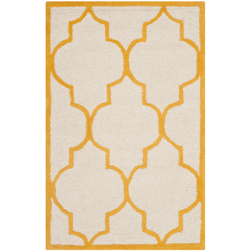 SAFAVIEH Handmade Cambridge Oddny Moroccan Trellis Wool Rug - 2'6" x 4' - Ivory/Gold