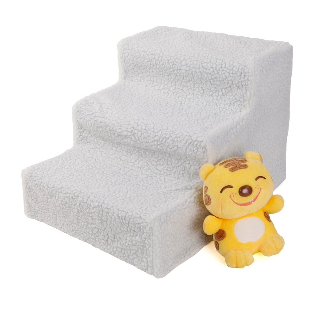Soft Portable Cat Dog 3 Steps Ramp Small Climb Pet Step Stairs
