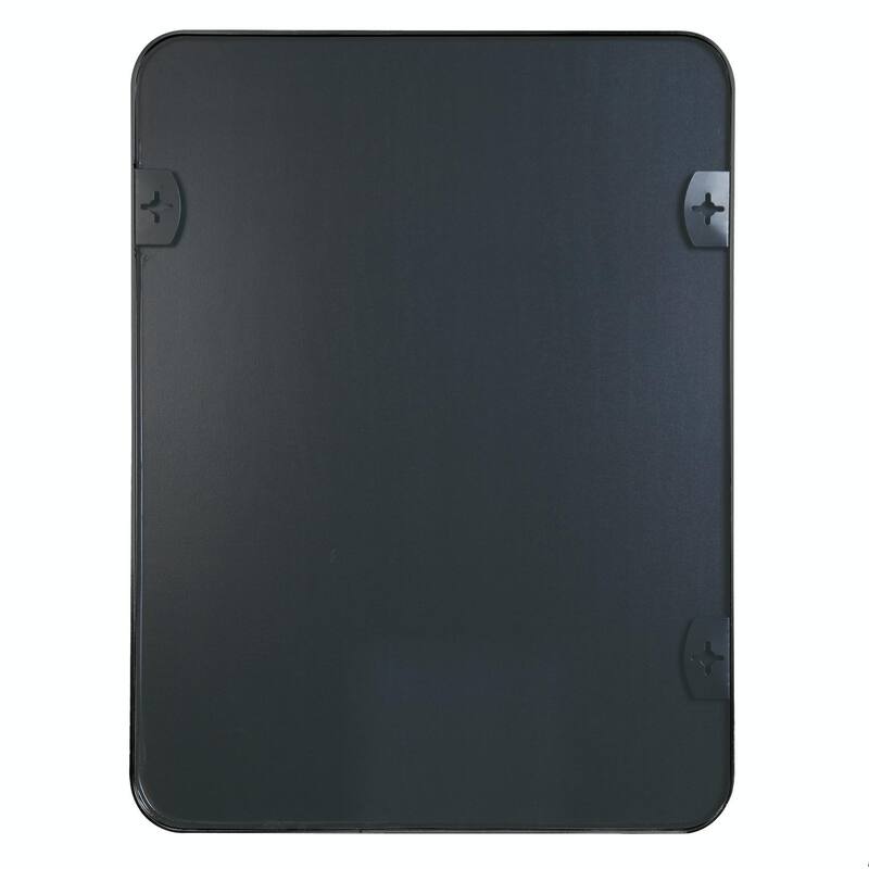 GDFStudio - Luxe Contemporary Oversized Rectangular Metal Bathroom Vanity Wall Mirror with Wide Reflective Surface - 30" x 40"