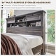 preview thumbnail 30 of 66, Farmhouse Bed Frame with 54" Tall Storage Bookcase Headboard