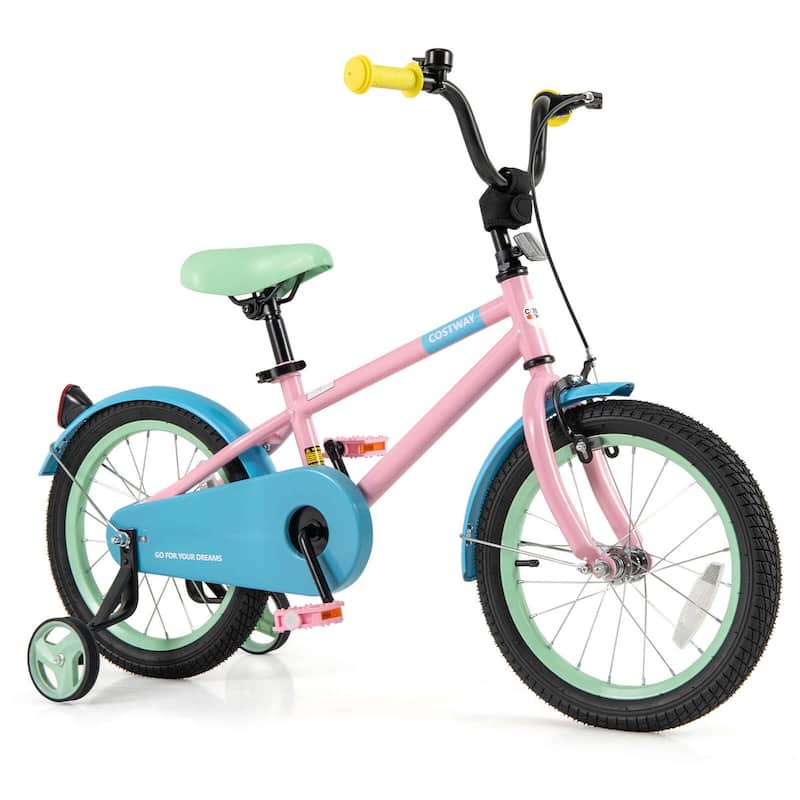12/14/16/18 InchKids Bike Toddler Bikes w/Training Wheels - Pink - 16-inch