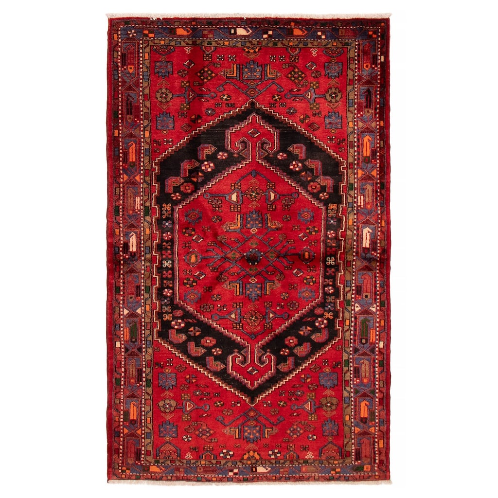 ECARPETGALLERY Hand-knotted Anatolian Vintage Red Wool Rug - 4'5 x 7'1