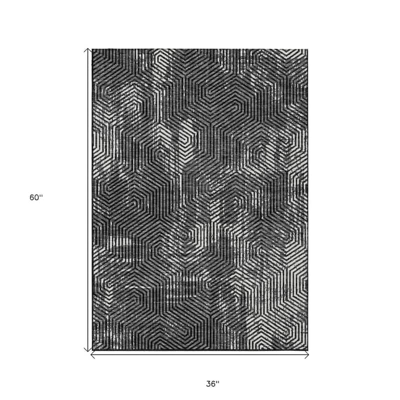 HomeRoots Geometric Transitional Rectangle Outdoor Rug