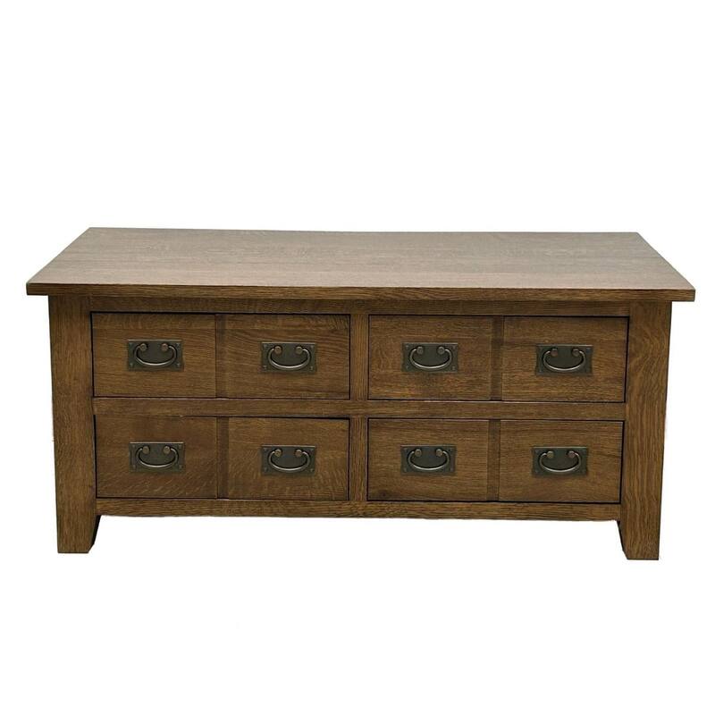 Mission 8 Drawer Coffee Table - Walnut