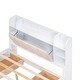 preview thumbnail 14 of 15, Wood Queen Size Platform Bed with Upholstered Storage Headboard, Shelves, and 4-Drawers, White Finish