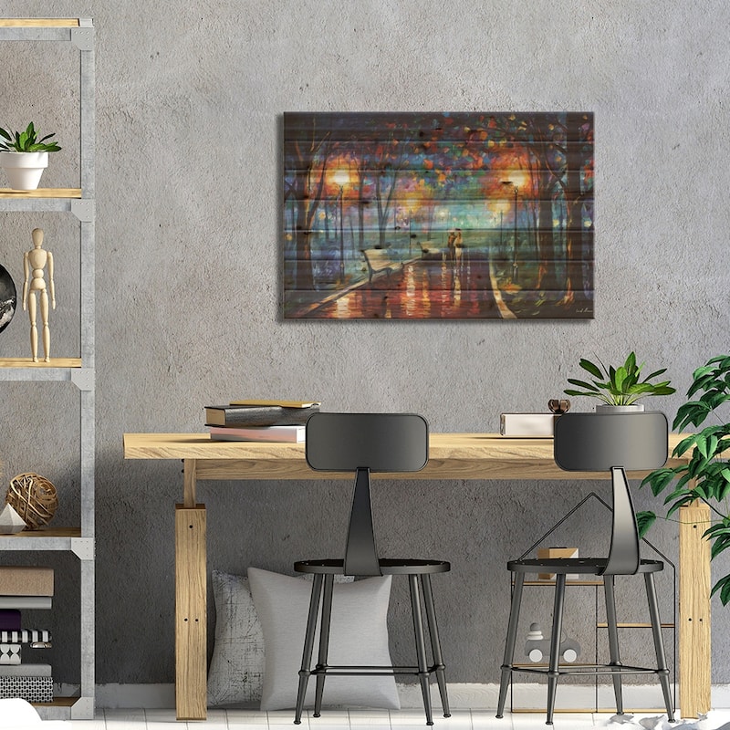 Misty Mood Print On Wood by Leonid Afremov - Multi-Color