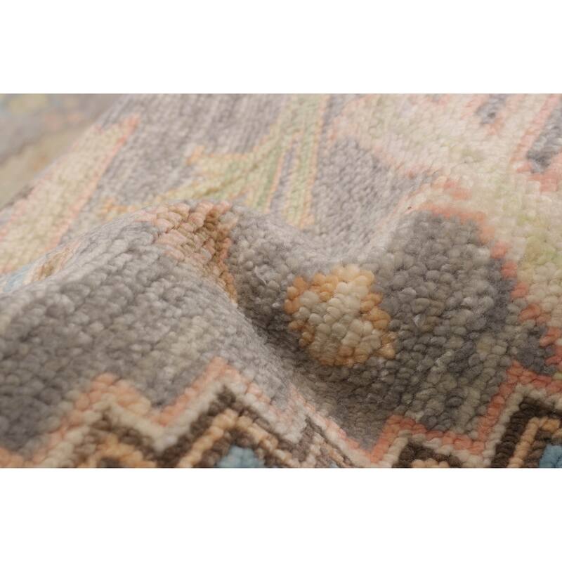 ECARPETGALLERY Hand-knotted Modern Oushak Grey Wool Rug - 12' 2" x 14' 9"